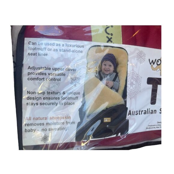 Woolylux Sheepskin Footmuff, 100% Australian Sheepskin, Red - Picture 5 of 7